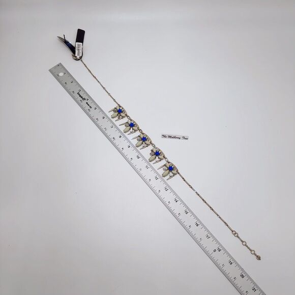 J.Crew Statement Rhinestone Necklace NWT GR7135 Blue Clear Gold Base - Picture 9 of 12